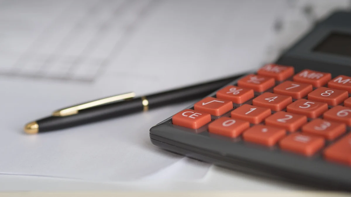 Calculadora sobre el escritorio